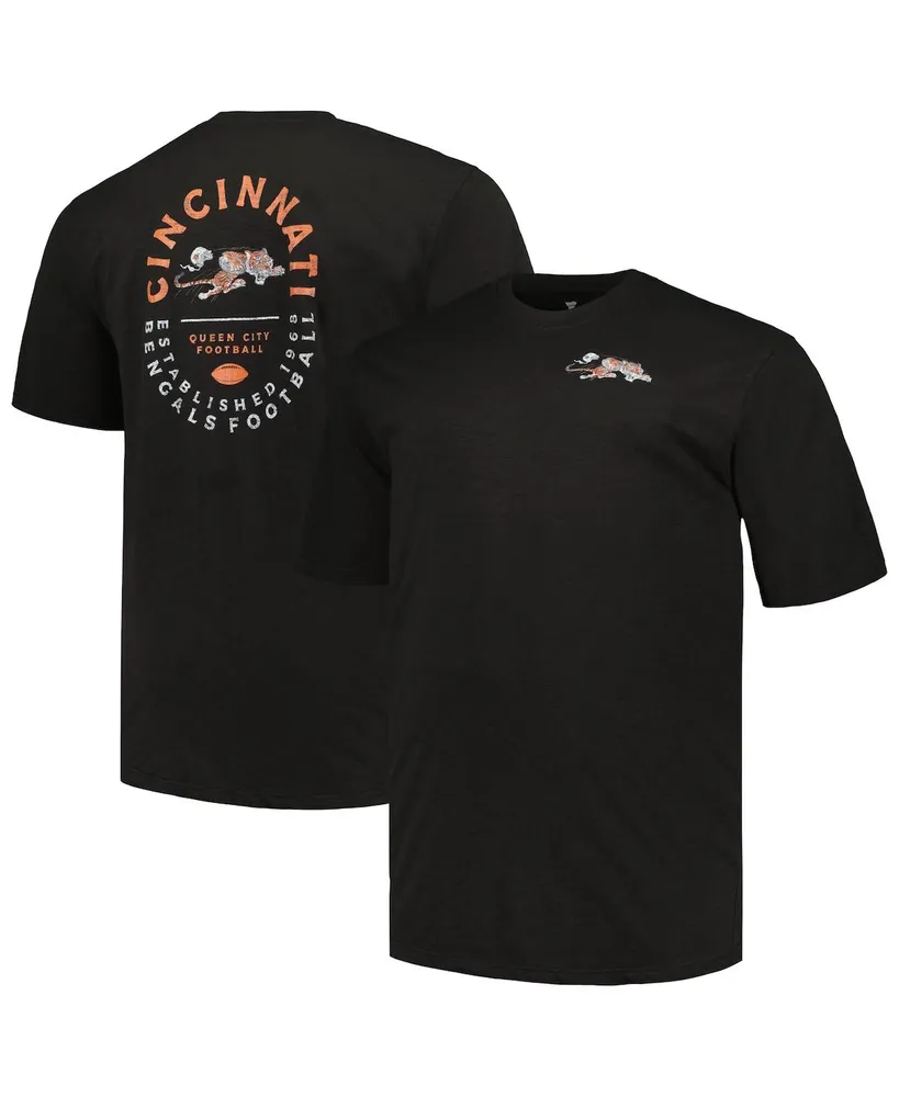 Men's Profile Black Cincinnati Bengals Big and Tall Two-Hit Throwback T-shirt