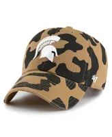 Women's '47 Brand Michigan State Spartans Rosette Leopard Clean Up Adjustable Hat