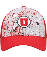 Men's Colosseum Gray, Red Utah Utes Love Fern Trucker Snapback Hat