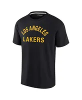 Men's and Women's Fanatics Signature Black Los Angeles Lakers Super Soft T-shirt