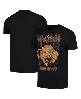 Men's Black Def Leppard Hysteria Tour 1987 Graphic T-shirt
