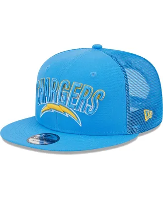 Men's New Era Powder Blue Los Angeles Chargers Grade Trucker 9FIFTY Snapback Hat