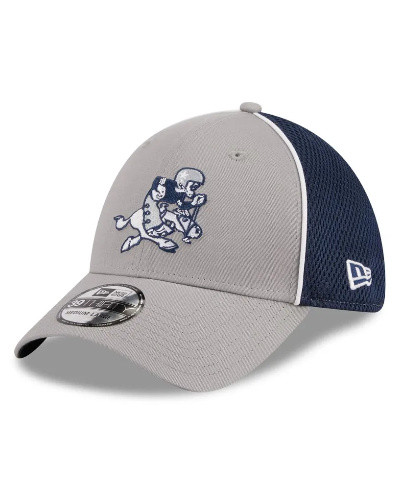 Men's New Era Silver, Navy Dallas Cowboys Pipe Retro Joe 39THIRTY Flex Hat