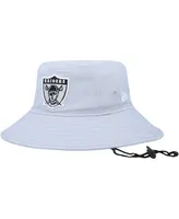 Men's New Era Silver Las Vegas Raiders Main Bucket Hat