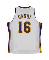 Men's and Women's Mitchell & Ness Pau Gasol White Los Angeles Lakers Hall of Fame Class of 2023 Throwback Swingman Jersey