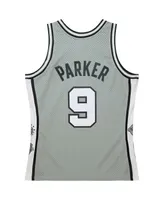 Men's and Women's Mitchell & Ness Tony Parker Gray San Antonio Spurs Hall of Fame Class 2023 Throwback Swingman Jersey