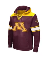 Men's Colosseum Maroon Minnesota Golden Gophers Big and Tall Hockey Lace-Up Pullover Hoodie