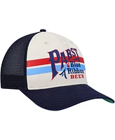 Men's American Needle Cream, Navy Pabst Blue Ribbon Sinclair Snapback Hat