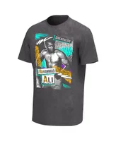 Men's Black Muhammad Ali Retro Washed Graphic T-shirt