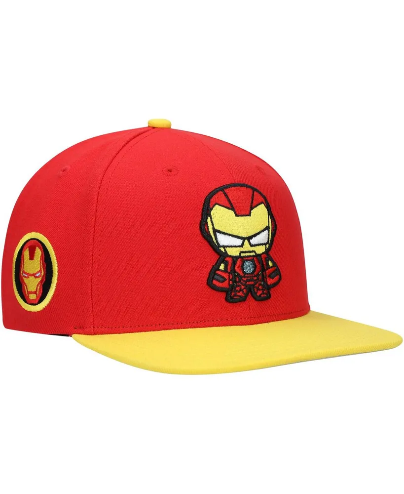 Big Boys and Girls Red Iron Man Character Snapback Hat