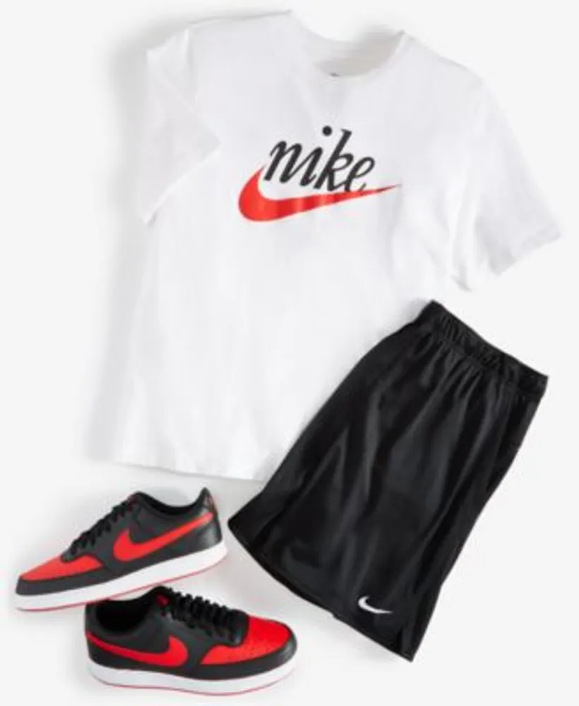 Nike Sportswear Mens Heritage Script Logo T Shirt Totality Dri Fit Shorts Casual Sneakers From Finish Line