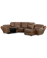 Closeout! Hansley 5-Pc. Zero Gravity Leather Sectional with Power Recliner and Chaise, Created for Macy's