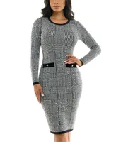 Bcx Juniors' Round-Neck Sequin-Embellished Sweater Dress