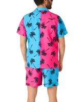 OppoSuits Men's Short-Sleeve Parallel Palm Graphic Shirt & Shorts Set