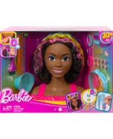 Barbie Deluxe Styling Head, Barbie Totally Hair, Curly Brown Rainbow Hair - Multi