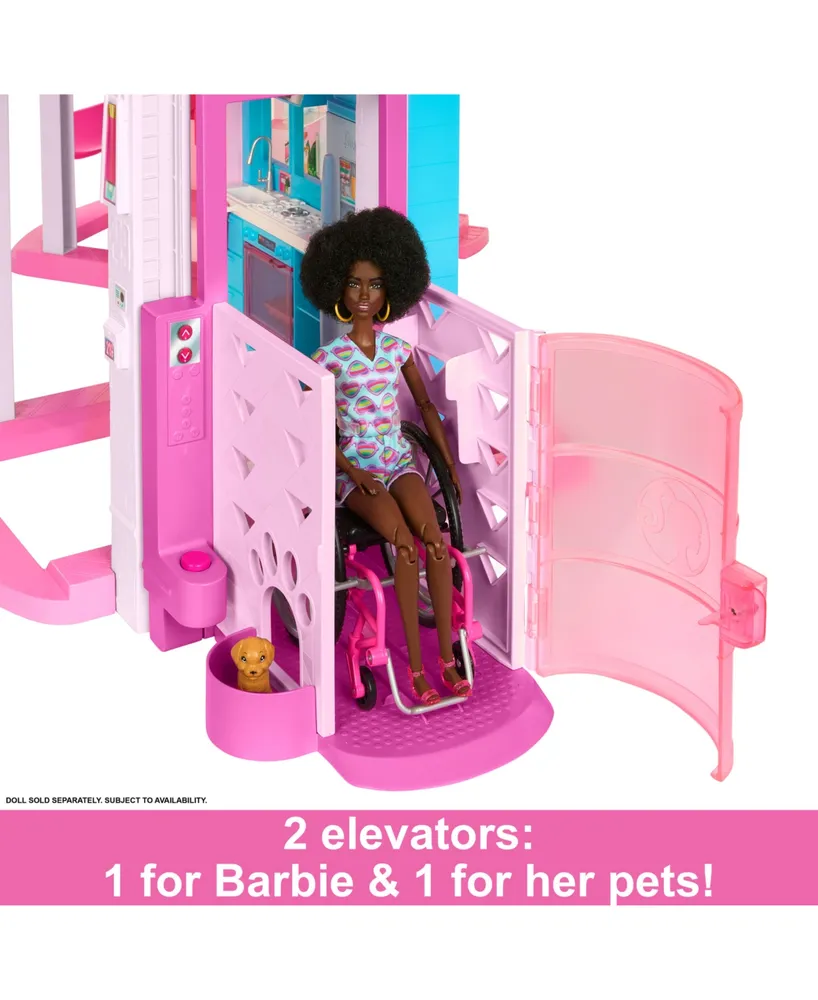 Barbie Dreamhouse, 75+ Pieces, Pool Party Doll House With 3 Story Slide - Multi