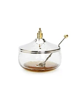 Classic Touch Honey Dish with Stainless Steel Lid and Symmetric Design