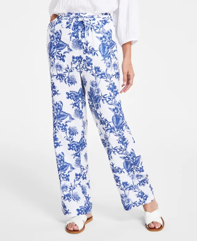 Charter Club Petite Linen Drawstring Pants, Created for Macy's