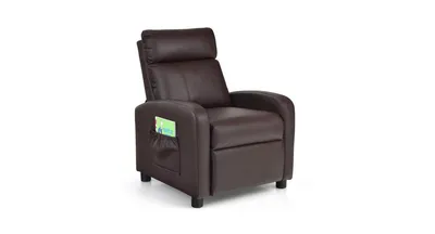 Ergonomic Pu Leather Kids Recliner Lounge Sofa for
