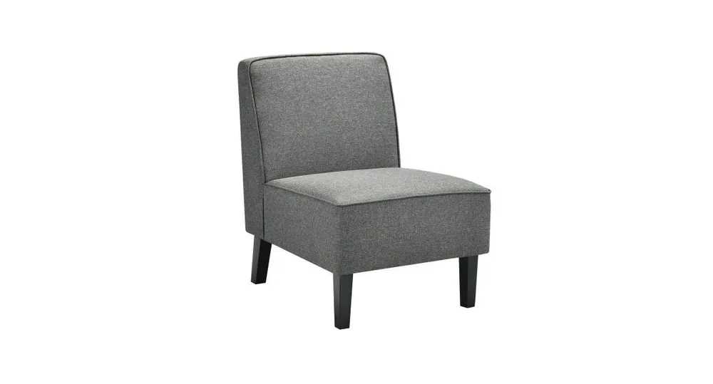 Modern Armless Accent Chair with Rubber Wood Legs