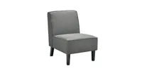 Modern Armless Accent Chair with Rubber Wood Legs