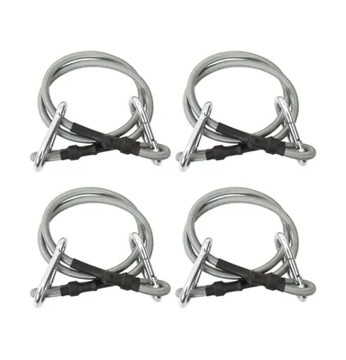 vidaXL Ropes with Carabiner 4 pcs Rubber