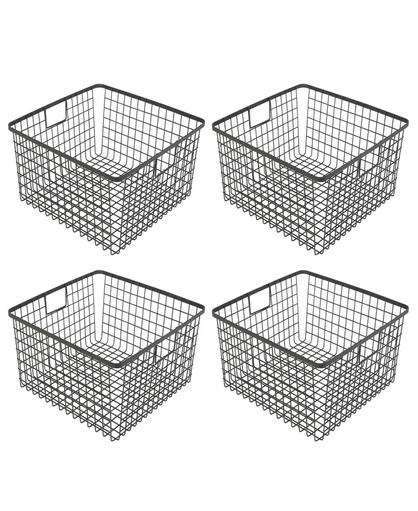 Smart Design Nestable 9" x 16" x 6" Basket Organizer with Handles
