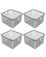 Smart Design Nestable 9" x 16" x 6" Basket Organizer with Handles