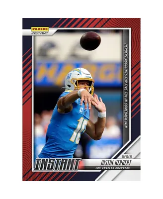 Justin Herbert Los Angeles Chargers Parallel Panini America Instant Nfl Week 5 400+ Yards and 5 Touchdowns Single Trading Card