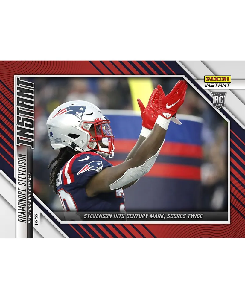 Rhamondre Stevenson New England Patriots Parallel Panini America Instant Nfl Week 17 Stevenson Hits Century Mark Scores Twice Single Rookie Trading Ca