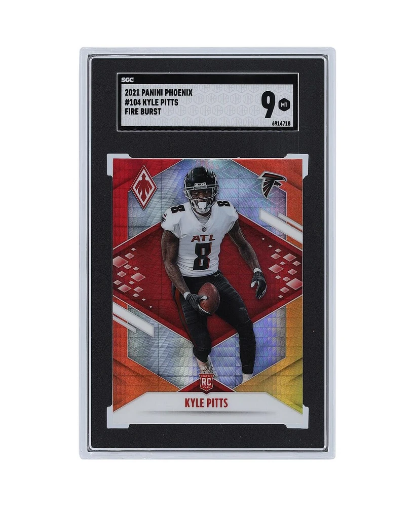 Kyle Pitts Atlanta Falcons 2021 Panini America Phoenix Fire Burst #104 Sgc Authenticated Rookie Card