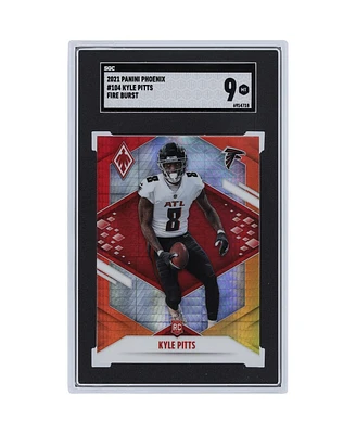 Kyle Pitts Atlanta Falcons 2021 Panini America Phoenix Fire Burst #104 Sgc Authenticated Rookie Card