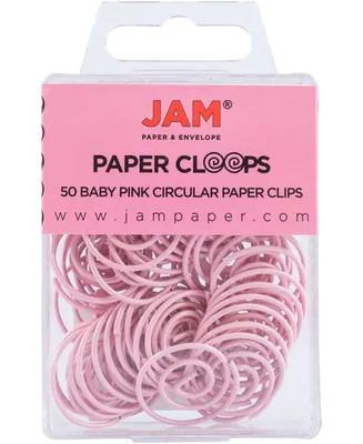 Jam Paper Circular Paper Clips - Round Paperclips - 50 Per Pack