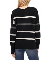 Vince Camuto Women's Crewneck Sequin-Stripe Sweater