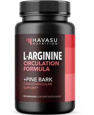 Havasu Nutrition L Arginine French Pine Bark | 1,800mg L Arginine Pills for Men to Boost Circulation | Nitric Oxide Precursor for Powerful Blood Flow