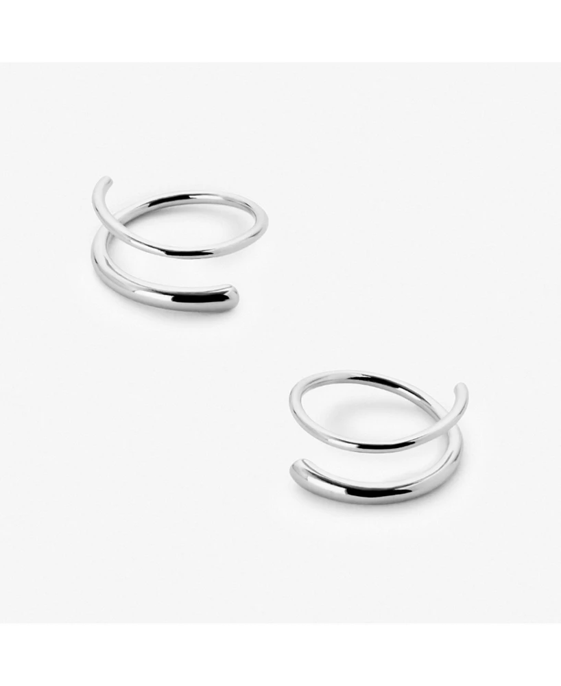 Ana Luisa Double Hoop Earrings - Harley Silver