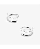 Ana Luisa Double Hoop Earrings - Harley Silver