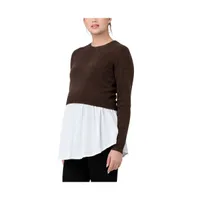 Ripe Maternity Sandy Detachable Nursing Knit Sweater Chocolate