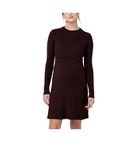 Ripe Maternity Maternity Ripe Hailey Rib Knit Nursing Dress Chocolate