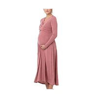 Ripe Maternity Maternity Ripe Portia V-Neck Nursing Dress Rouge