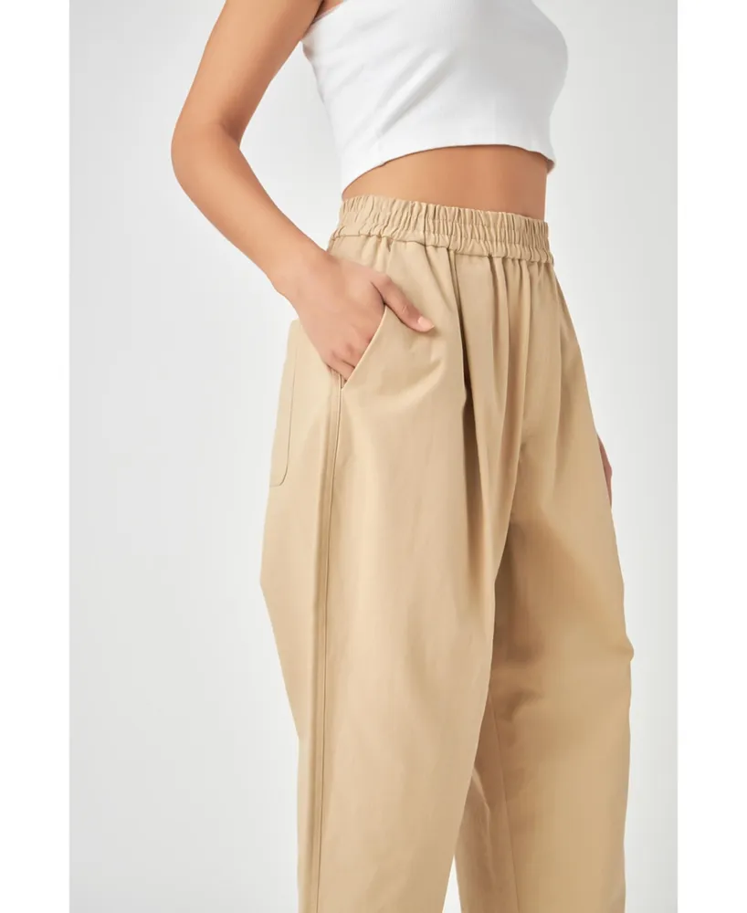 Grey Lab Women's Wide Fit Cropped Pants