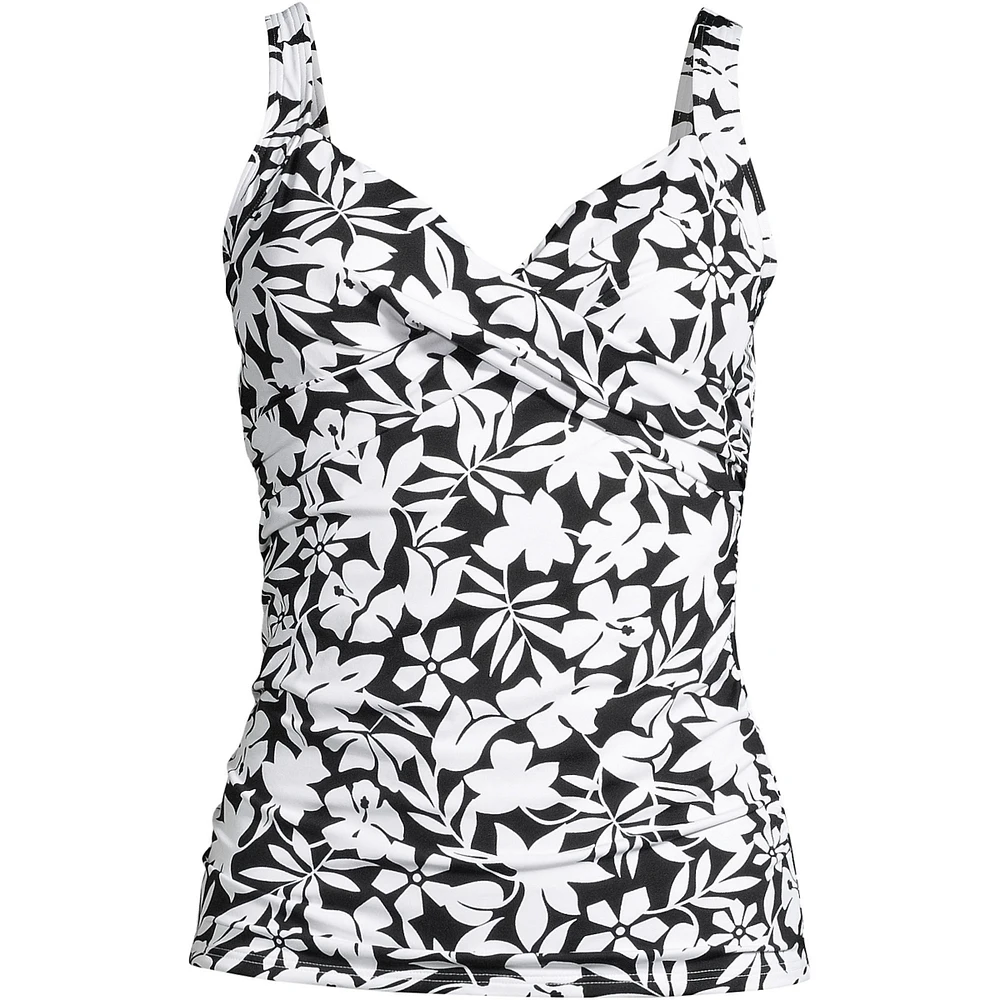 Lands' End Women's Dd-Cup V-Neck Wrap Underwire Tankini Swimsuit Top