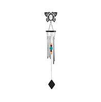 34" Long Metal Black Butterfly Chime