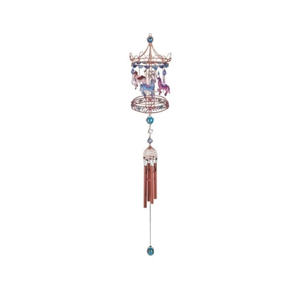 35" Long Carousel Wind Chime with Copper Gem