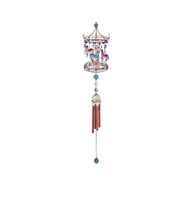 35" Long Carousel Wind Chime with Copper Gem