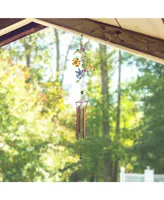 Fc Design 34" Long Hummingbird with Flower Suncatcher Wind Chime Home Decor Perfect Gift for House Warming, Holidays and Birthdays