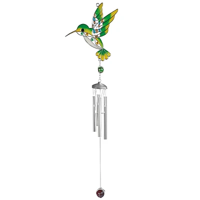 Fc Design 31" Long Green Hummingbird Suncatcher Wind Chime Home Decor Perfect Gift for House Warming, Holidays and Birthdays