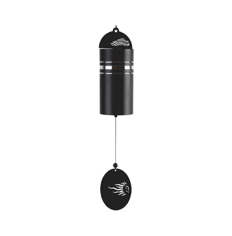 22" Long Metal Black Tube SunFace Chime