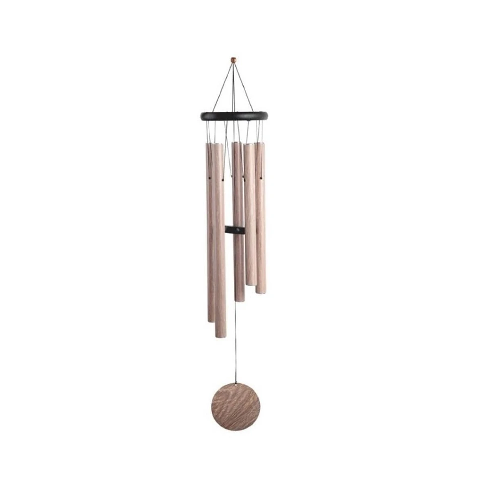 36" Long Wooden Top Wind Chime with Wood Print Tube