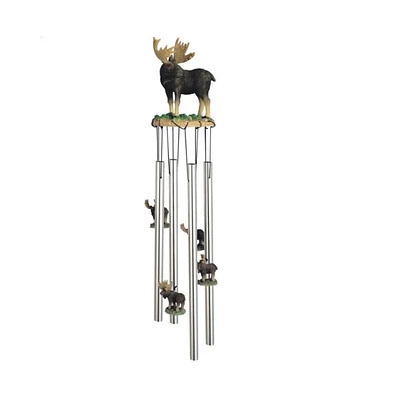 23" Long Round Top Moose Wind Chime